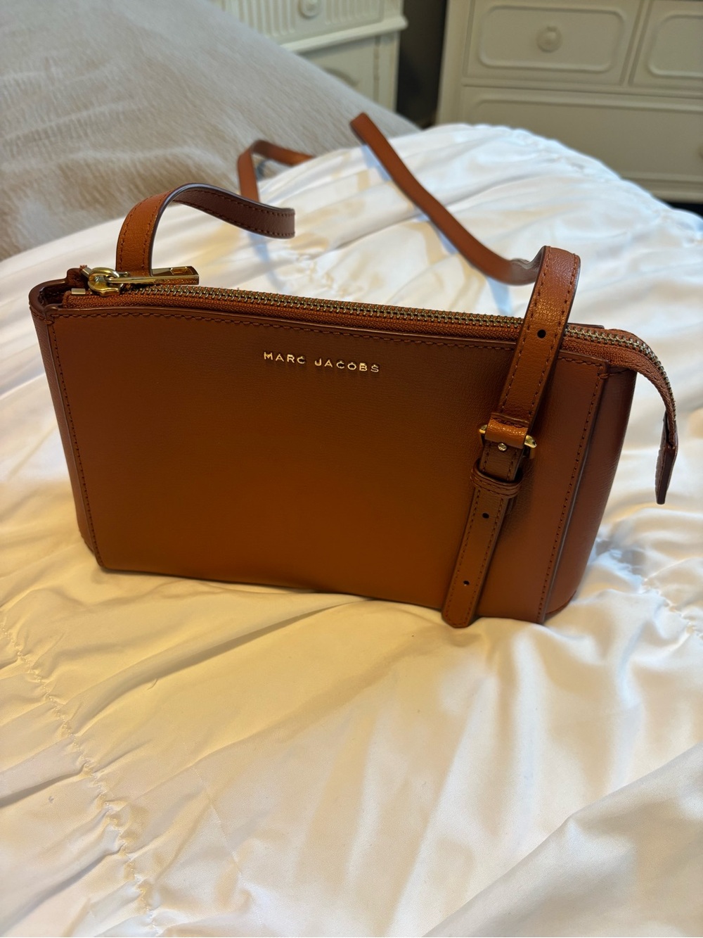 Marc Jacobs Brown Leather Crossbody Messenger Bag